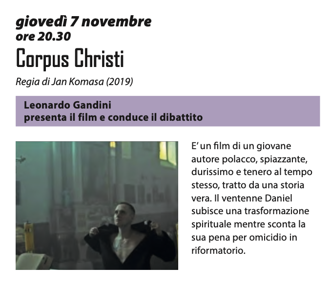 FOLLIA E DINTORNI - Proiezione del film “Corpus Christi”