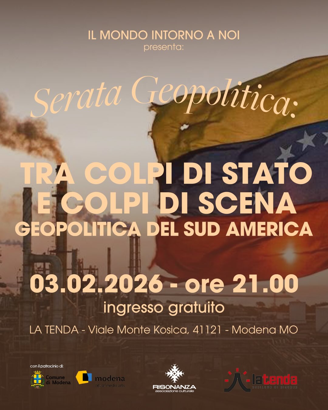 Serata Geopolitica - tra colpi di stato e colpi di scena: geopolitica del Sud America